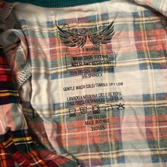 Free Birdees Double Zip Winter Holiday Plaid Onesie - Picture 7 of 7